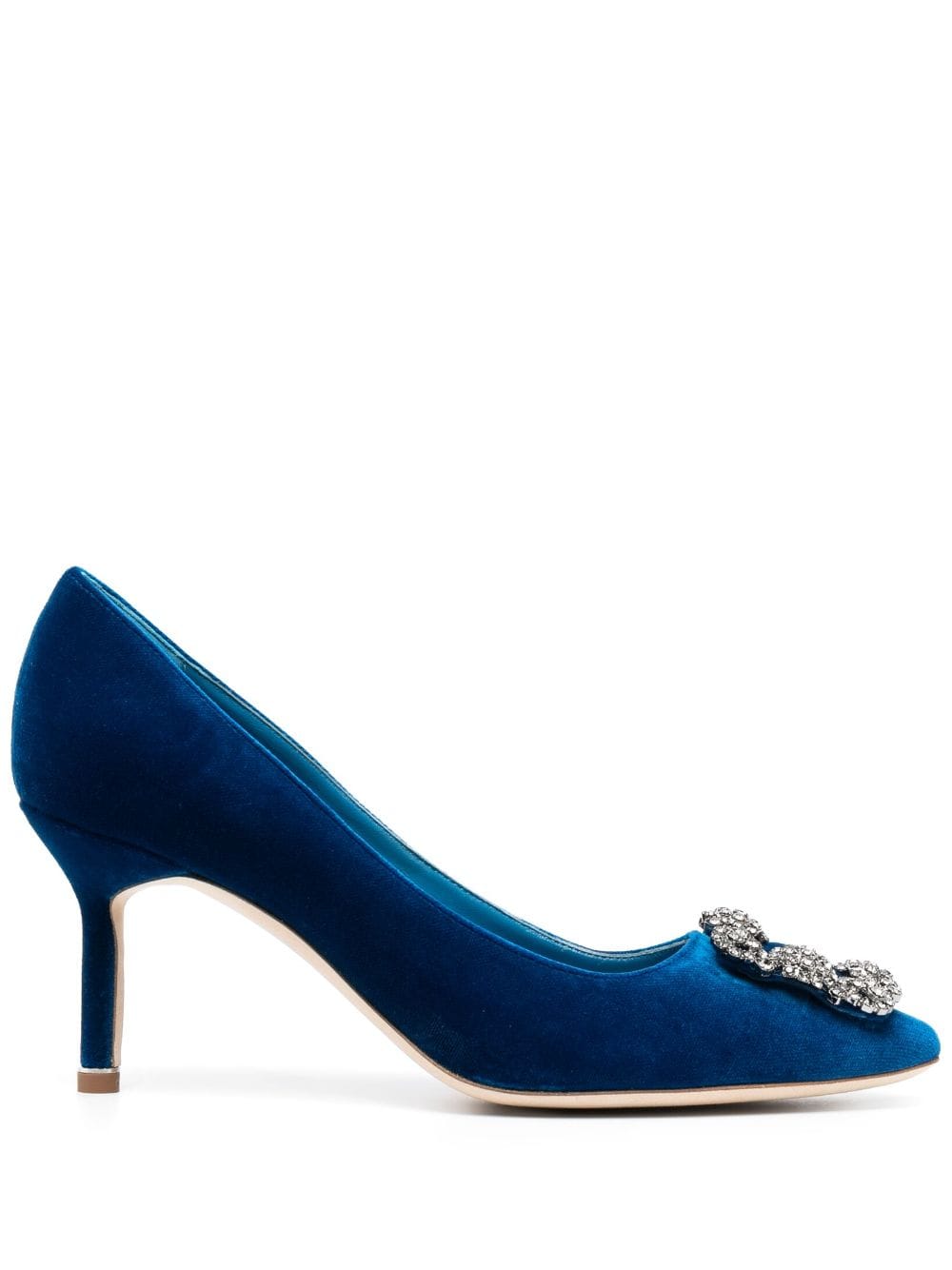 Manolo Blahnik Hangisi Pumps mit Kristallen 70mm - Blau von Manolo Blahnik