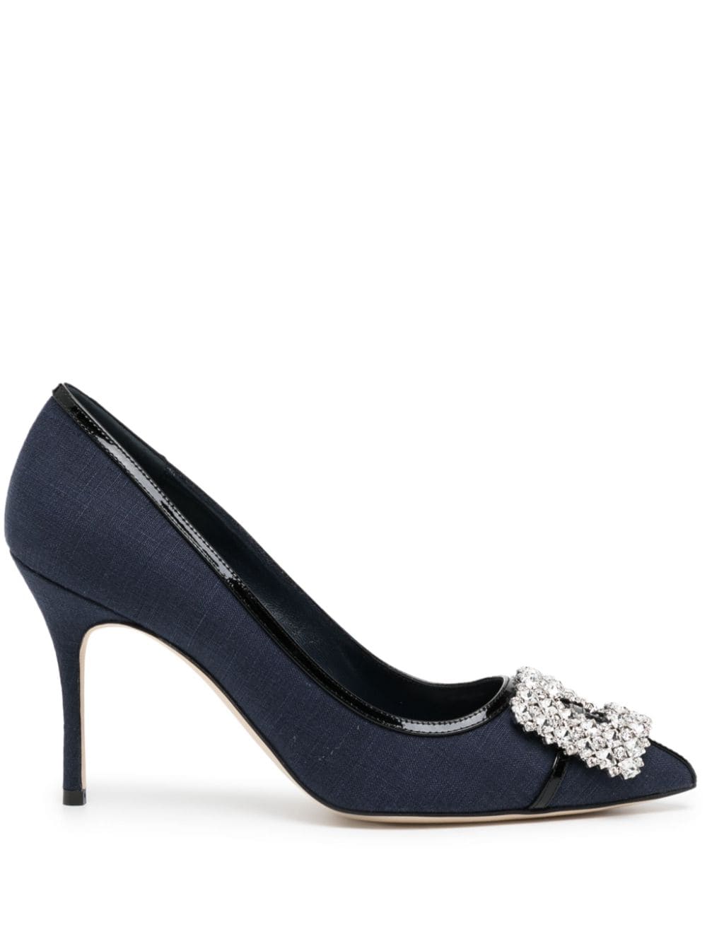 Manolo Blahnik Hangisi Pumps mit Kristallen 80mm - Blau von Manolo Blahnik