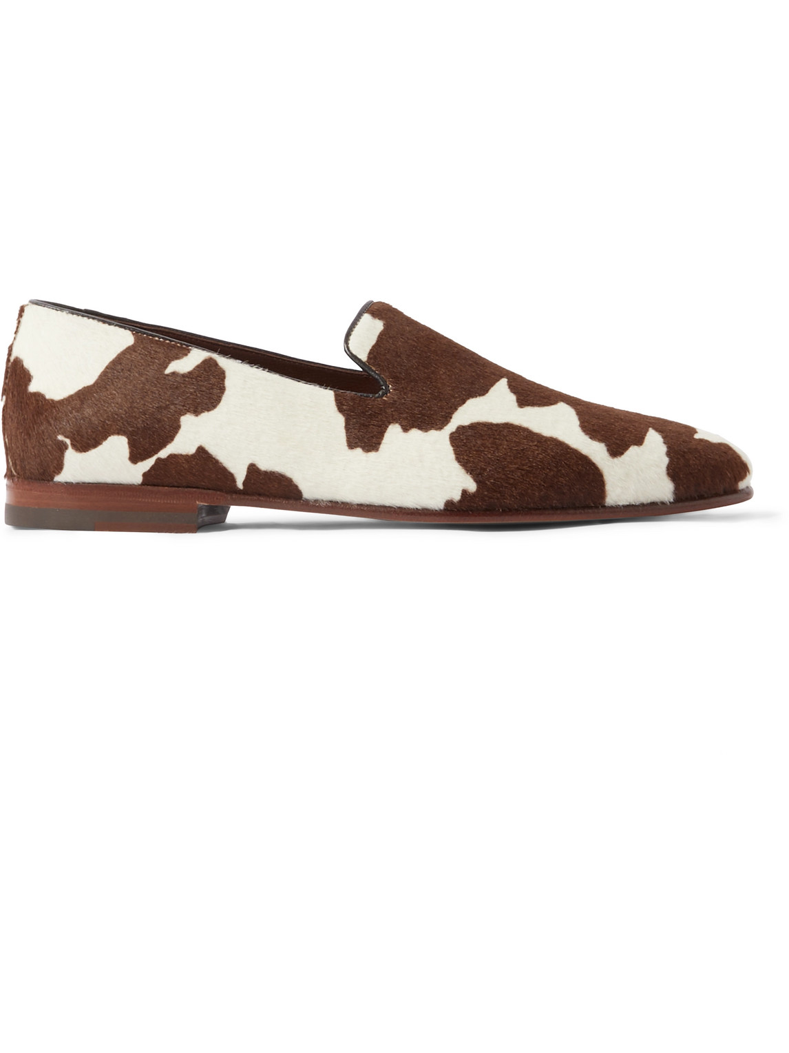 Manolo Blahnik - Mario Cow-Print Calf Hair Loafers - Men - Brown - UK 7 von Manolo Blahnik