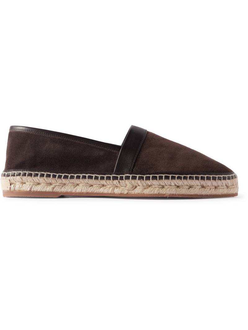 Manolo Blahnik - Nerano Leather-Trimmed Suede Espadrilles - Men - Brown - UK 7 von Manolo Blahnik