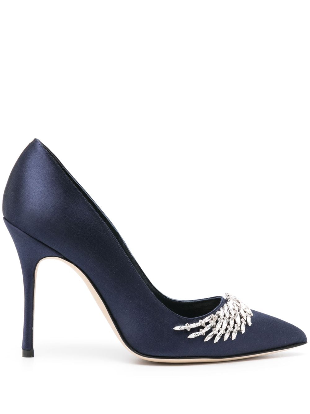 Manolo Blahnik Pluma Pumps mit Kristallen 105mm - Blau von Manolo Blahnik