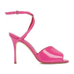 Pink & Lila Manolo Blahnik Lackleder Sandaletten Mit 10,5cm Absatz von Manolo Blahnik