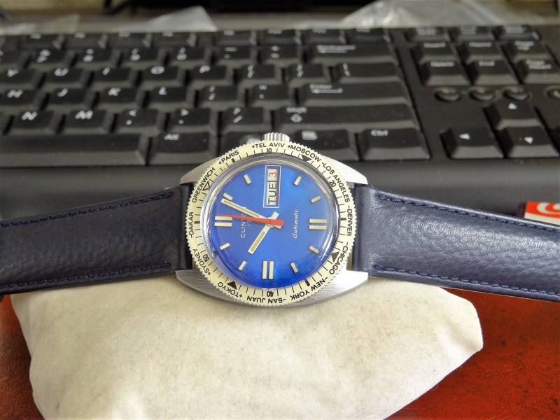 Vintage 1970Er Jahre Uhr Mit 18mm Gen Lederband 17-Juwelen 17-Jewels France von ManoloWatches