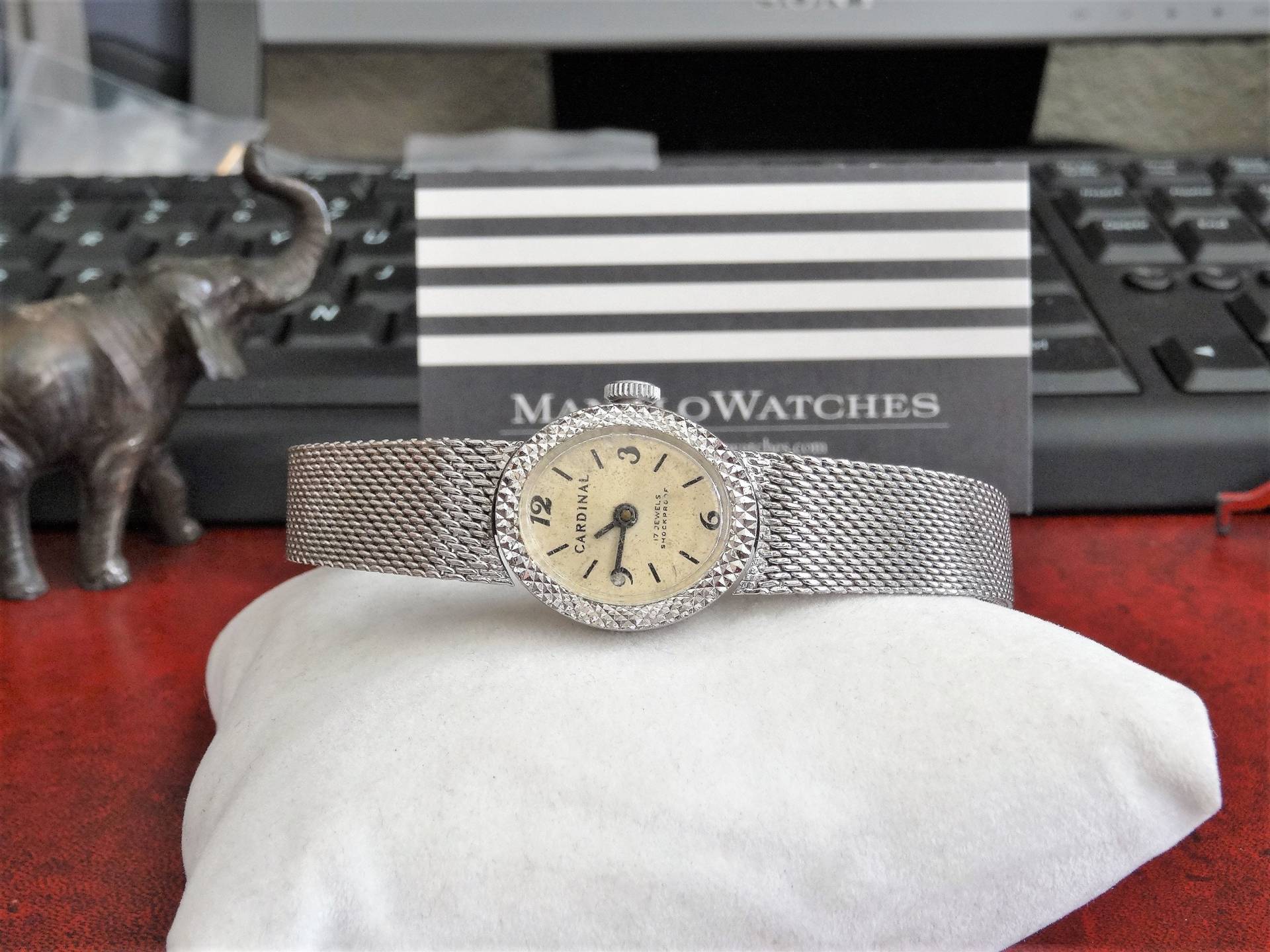 Vtg 1970S Cardinal Shockproof Handwicklung 17-Juwelen Damenuhr Mit 12mm 7.25" Max Armband von ManoloWatches