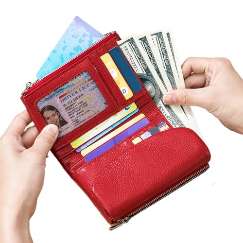 Kleine Damen Geldbörse | Kunstleder Portemonnaie - Leichtes Slim Organizer für Reise Business Taschen mit Münzfach von Manolyee
