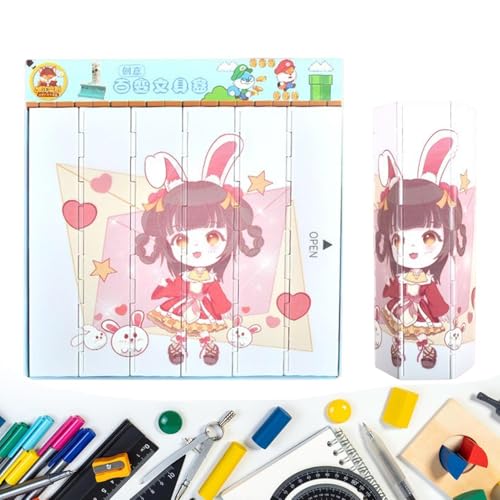 Manolyee Bleistiftbox-Organizer - Student Stationery Box Großes Federmäppchen,Kreatives Bleistift-Organizer-Etui, Federmäppchen, ästhetisch für Kinder, Mädchen, Schulbedarf von Manolyee