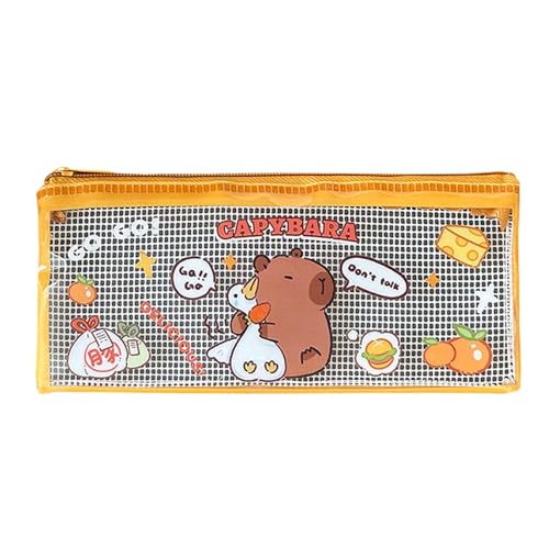 Manolyee Capybara Federmäppchen, Federmäppchen Capybara, Transparentes Federmäppchen mit Reißverschluss, Tragbares, süßes Stifteetui für Schreibwaren, Federmäppchen mit breiter Öffnung, niedliche von Manolyee