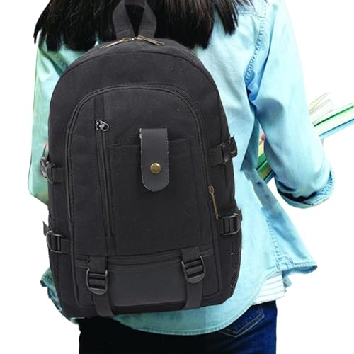 Manolyee Einfacher moderner Rucksack, Büchertasche für Männer | Vintage-Canvas-Rucksack mit hoher Kapazität | Computertaschen-Rucksack mit Fächern, Fitnessstudio-Rucksack, von Manolyee