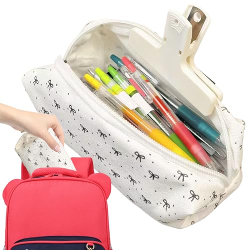 Manolyee Federmäppchen - Stifteetui Organizer | Schicke Schleifenmuster Tragbare Geräumige Box Für Schüler Jugendliche Mädchen Reisen Basteln von Manolyee