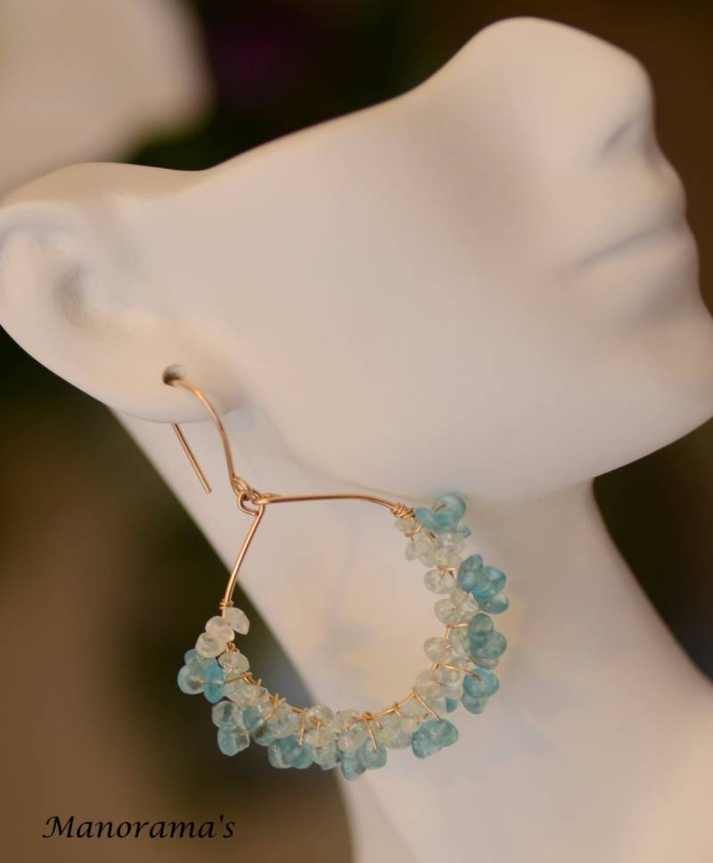 Gefrorene Ohrringe - Blaue Aquamarin Facettierte Rondelle Ohrring, Elegante Creolen, 14K Gold Füllen Schmuck, Geschenk Für Sie, Hochzeitsschmuck Gefrorene Ohrringe - Blaue Aquamarin Facettierte Rondelle Ohrring, Elegante Creolen, 14K Gold Füllen Schmuck, Geschenk Für Sie, Hochzeitsschmuck von ManoramasCreations