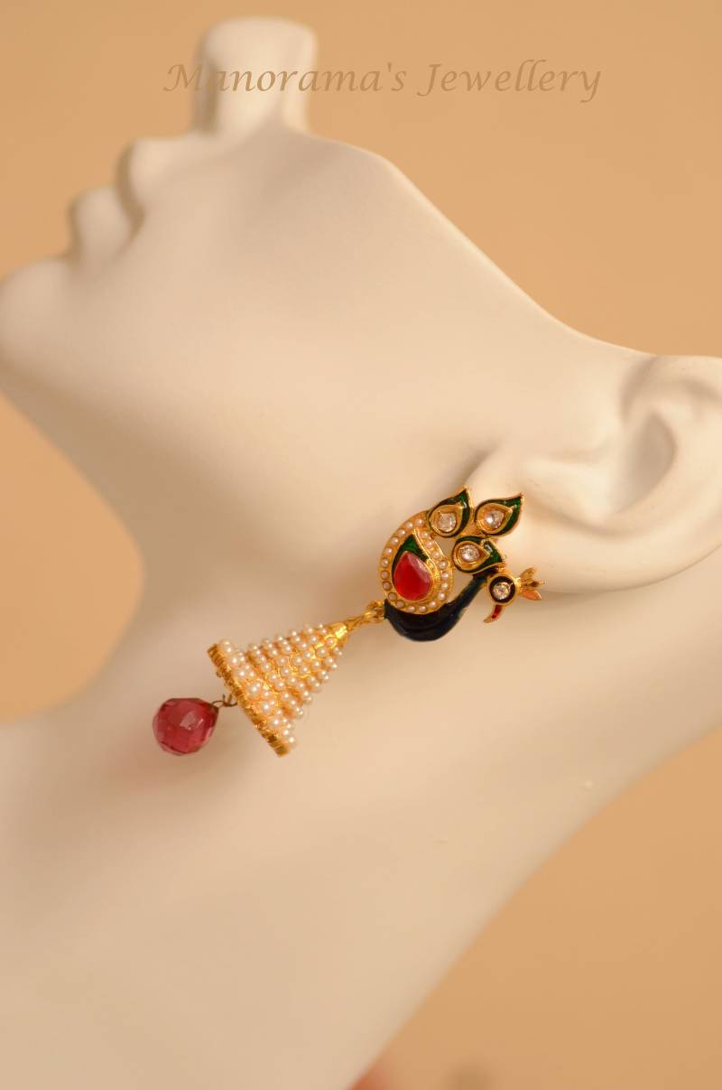 Abheri Serie-Wunderschöne Pfau Ohrringe, Kundan, Blau Grün Meenakari Jhumka Ohrringe Perlen Schmuck, Geschenk-Für-Sie Manorama Des Abheri Serie-Wunderschöne Pfau Ohrringe, Kundan, Blau Grün Meenakari Jhumka Ohrringe Perlen Schmuck, Geschenk-Für-Sie Manorama Des von ManoramasJewellery