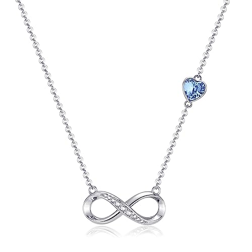 Manqyi Herz Unendlich Infinity Anhänger, Unendlichkeit Herz Symbol Kette, Unendlichkeitszeichen, Halskette Herz Infinity Unendlichkeit, Infinity Frauen Anhänger, für Frauen Geschenk mit Geschenkbox von Manqyi