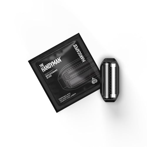 MANSCAPED® The Handyman™ Ersatzklinge – Dual-Action SkinSafe® Langhaar-Nivellierer & Folienklingen für tragbare Herren-Reise-Gesichtsbehaarung, wasserdicht, kompakter Gesichtsrasierer (1er-Pack) von MANSCAPED