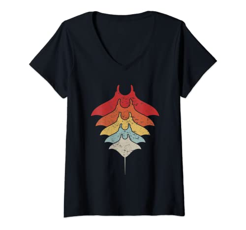 Damen Manta Ray T-Shirt mit V-Ausschnitt Damen Manta Ray T-Shirt mit V-Ausschnitt von Manta Ray