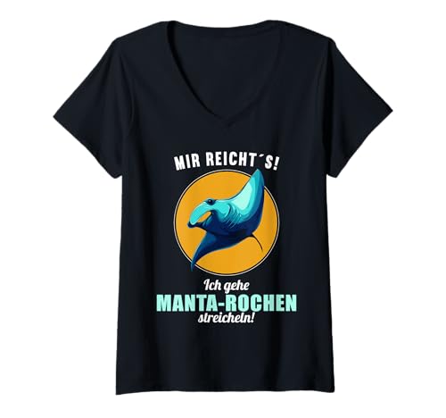 Damen Mantas Manta Manta-Rochen T-Shirt mit V-Ausschnitt von Mantas Manta Manta-Rochen Tier Shop