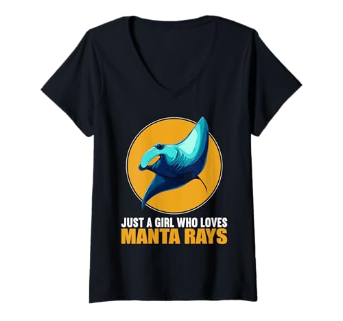 Damen Mantas Manta Manta-Rochen T-Shirt mit V-Ausschnitt von Mantas Manta Manta-Rochen Tier Shop