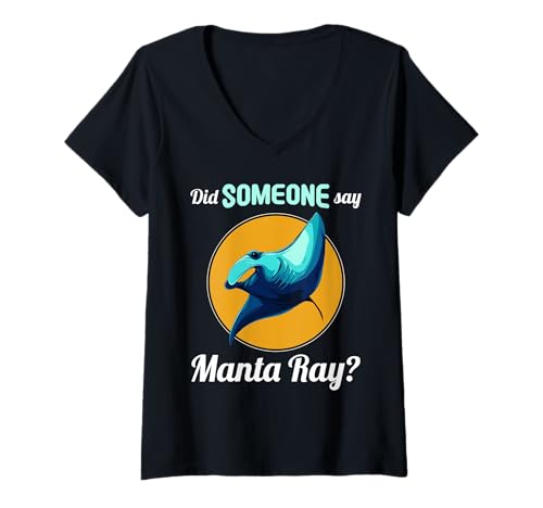 Damen Mantas Manta Manta-Rochen T-Shirt mit V-Ausschnitt von Mantas Manta Manta-Rochen Tier Shop