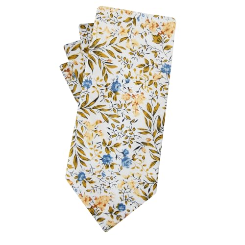 Mantieqingway Herren Skinny Tie Baumwolle Floral Krawatte für Hochzeit Trauzeugen Krawatte, n-54, Medium von Mantieqingway