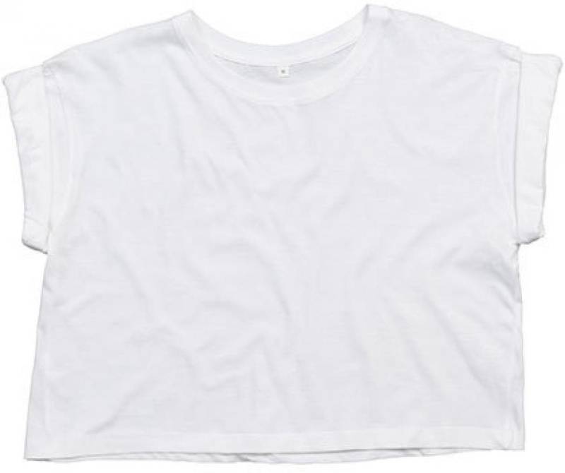 Mantis Rundhalsshirt Damen Crop Top T / Fallende Schulterpartie von Mantis