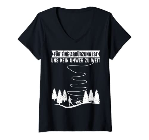 Damen Mantrailing T-Shirt mit V-Ausschnitt von Mantrailing Zubehör für Hundeliebhaber