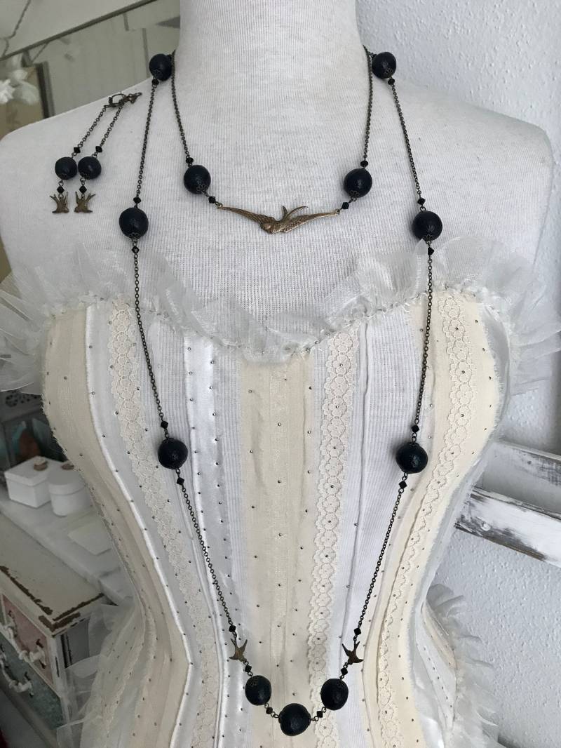 Doppelte Keramikkette Und Schwalben-Set von ManuAtelierBijoux