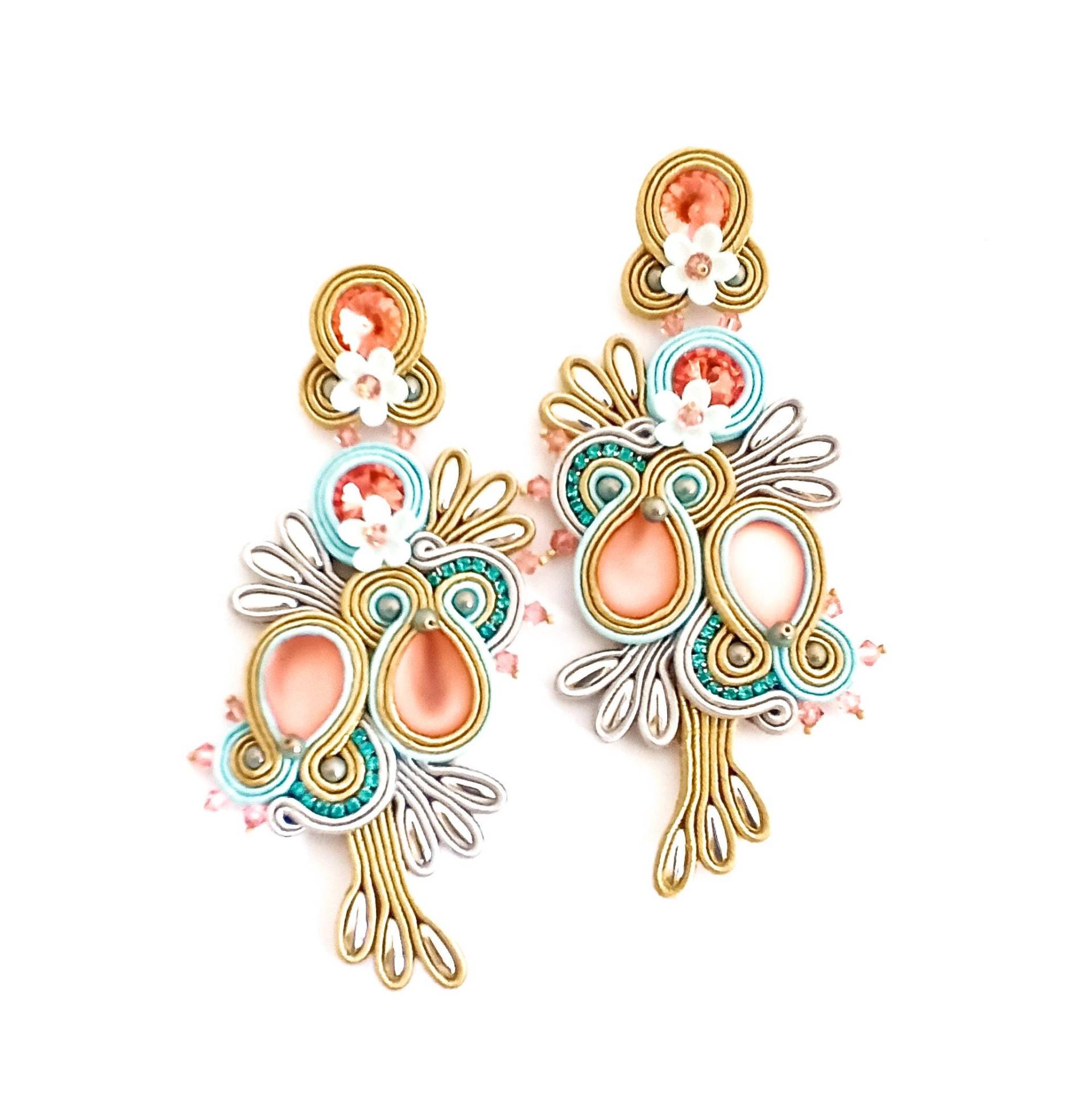 Blumen Soutache Ohrringe von ManuJewelsEmbroidery