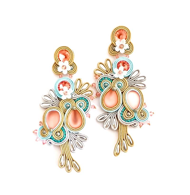 Blumen Soutache Ohrringe Blumen Soutache Ohrringe von ManuJewelsEmbroidery
