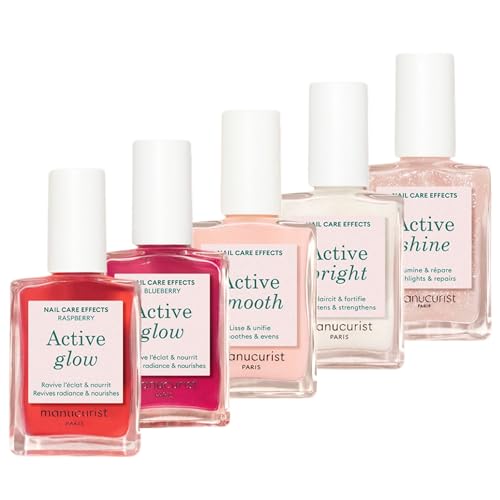 Manucurist Nagellack Set mit 5 Nagellacken Rainbow Active - 5 Nagelpflege: Active Glow Raspberry und Blueberry, Active Shine, Active Smooth, Active Bright - Mit Nagelhärter - Geschenk für Frauen von Manucurist
