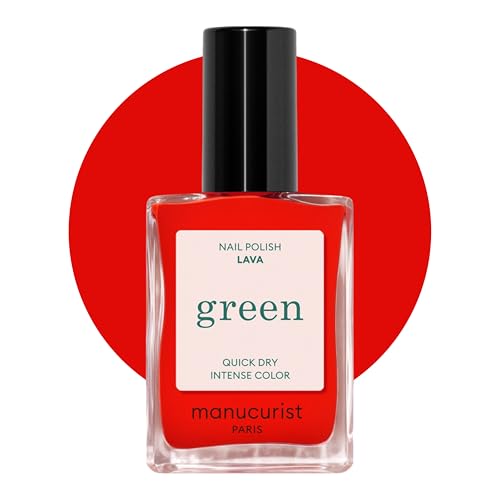 Manucurist Green Lava Nagellack Rot - Nagellack Schnelltrocknend - Red Nail Polish - Vegan 12-freier - Plant-Based von Manucurist