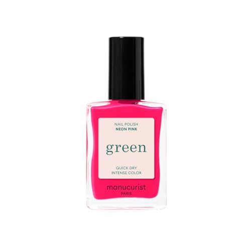 Manucurist Green Neon Pink Nagellack Rosa - Nagellack Schnelltrocknend - Neon Pink Nail Polish - Nägel Selber Machen - Vegan 12-freier - Plant-Based von Manucurist