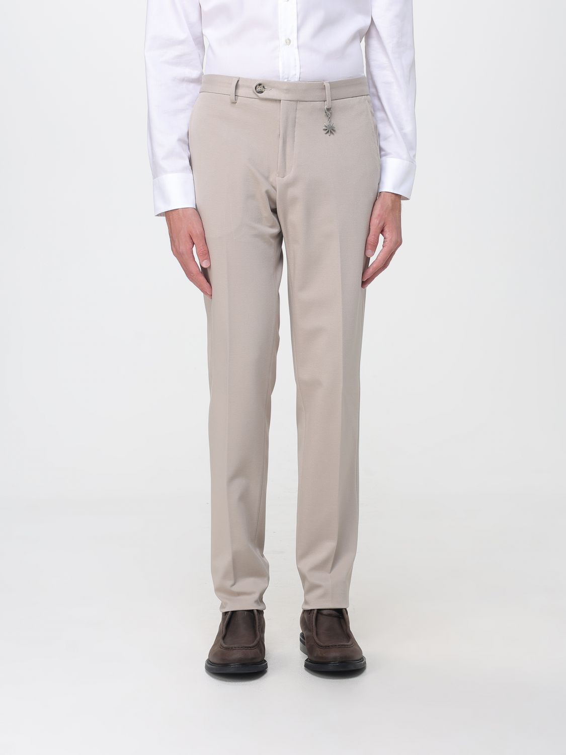 MANUEL RITZ Slim-Fit-Chinohose von aus Gabardine mit versetztem Verschluss von Manuel Ritz