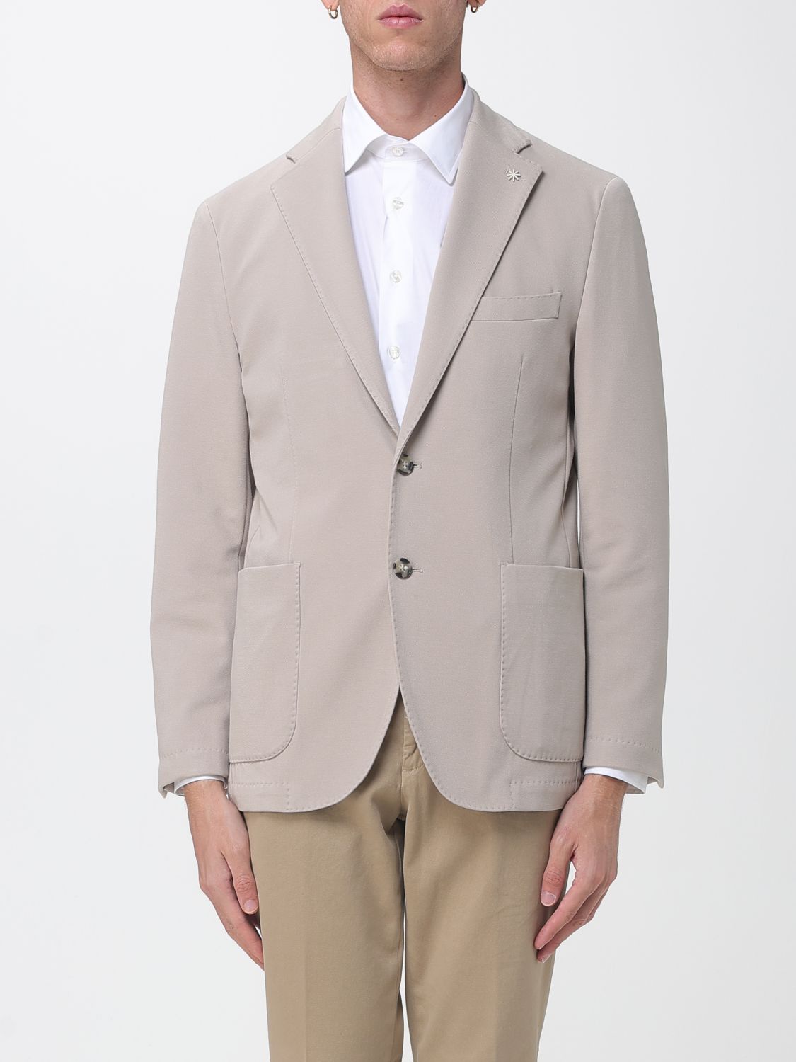 MANUEL RITZ Einreihiger Blazer aus technischem Stoff mit aufgesetzten Taschen von Manuel Ritz