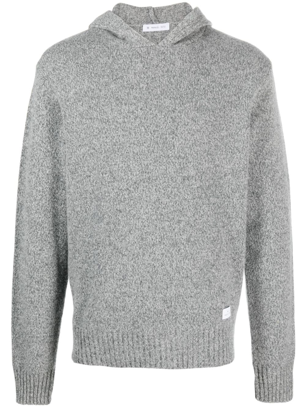 Manuel Ritz Fein gestrickter Hoodie - Grau von Manuel Ritz