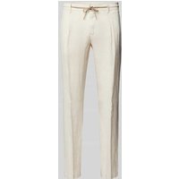 Manuel Ritz Regular Fit Leinenhose mit elastischem Bund in Offwhite, Größe 52 von Manuel Ritz