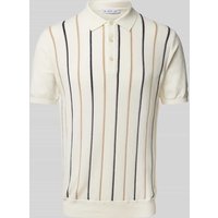 Manuel Ritz Regular Fit Poloshirt mit Logo-Stitching in Offwhite, Größe M von Manuel Ritz