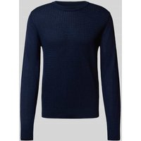 Manuel Ritz Strickpullover mit Rundhalsausschnitt in Marine, Größe XL von Manuel Ritz