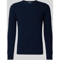 Manuel Ritz Strickpullover mit gerippten Abschlüssen in Marine, Größe XXL von Manuel Ritz