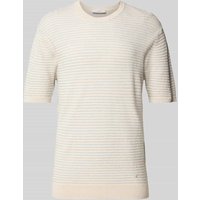 Manuel Ritz Strickshirt mit Rundhalsausschnitt in Offwhite, Größe XXL von Manuel Ritz