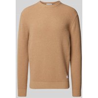 Manuel Ritz Wollpullover mit Label-Patch in Beige, Größe XL von Manuel Ritz