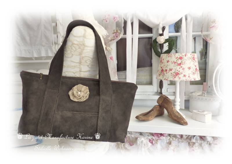 Wunderschöner Unikat Echt-Leder Shopper, Handtasche, Schultertasche, Tasche in Braun von ManufactureKarine