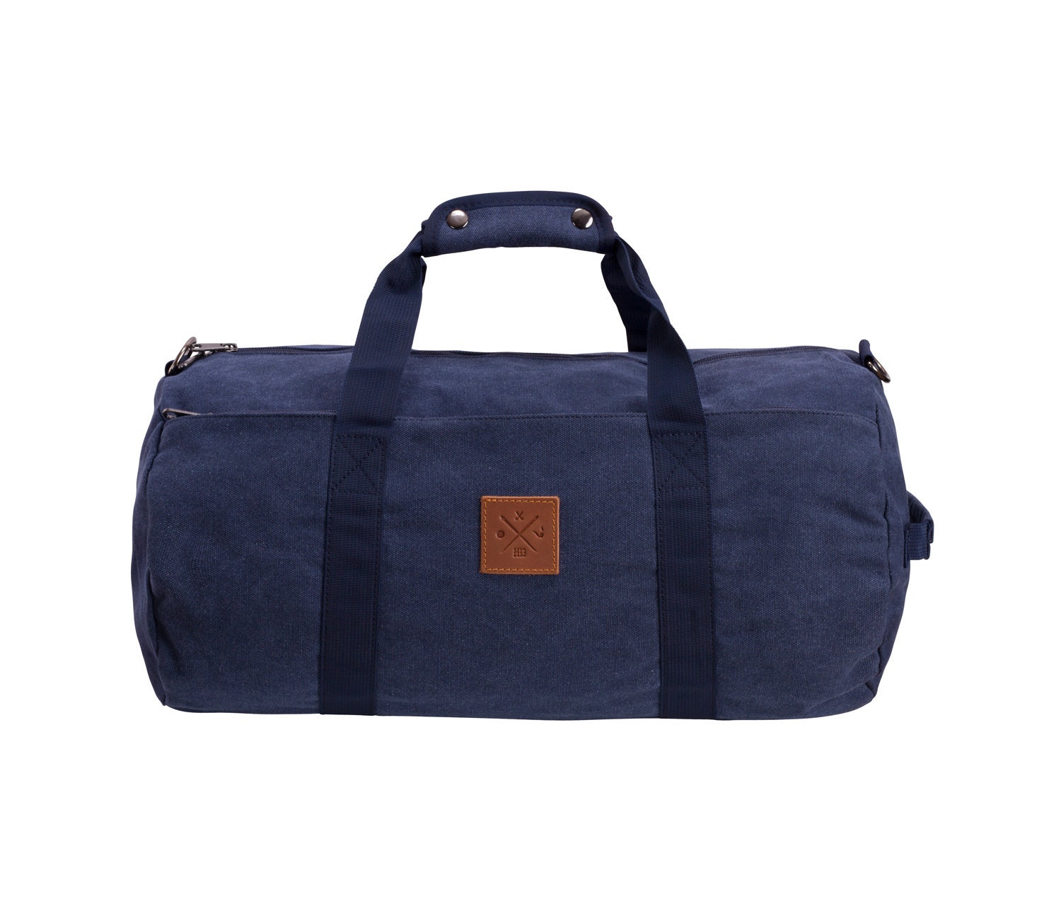 Canvas Barrel Bag - Sporttasche, 24 Liter, Duffel Umhängetasche/Seesack Mit Echt-Leder Veredelung | Navy Canvas Barrel Bag - Sporttasche, 24 Liter, Duffel Umhängetasche/Seesack Mit Echt-Leder Veredelung | Navy von Manufaktur13