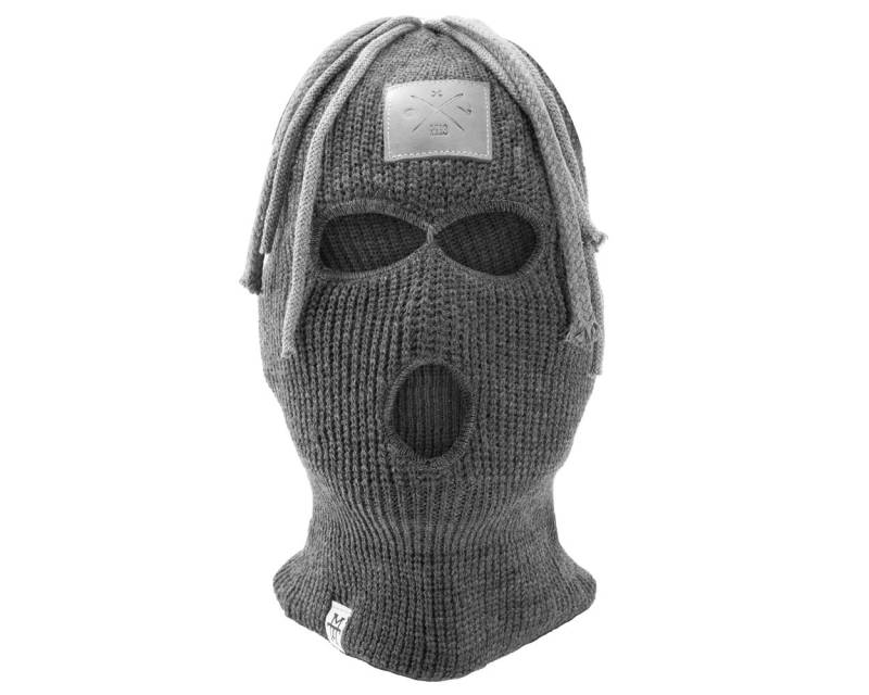 Dread Balaclava - 3-Loch Sturmmaske Mit Dreadlocks, Sturmhaube Haare, Skimaske, Multifunktionsmaske, Elastisch, Gestrickt | Asphalt von Manufaktur13