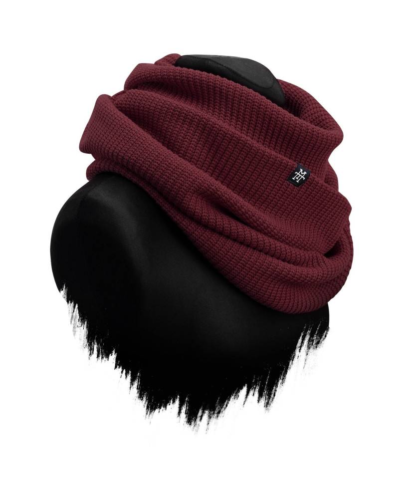 Knit Loop - Schlauchschal, Strick Mit Waffle Muster, Wollschal/Langschal in Versch. Farben Erhältlich | Bordeaux von Manufaktur13