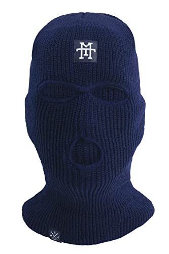 Manufaktur13 Balaclava - 3-Loch Sturmmaske, Sturmhaube, Skimaske in versch. Farben, Multifunktionsmaske, elastisch/dehnbar, gestrickt, geeignet für Motorrad, Fahrrad (Navy) von Manufaktur13