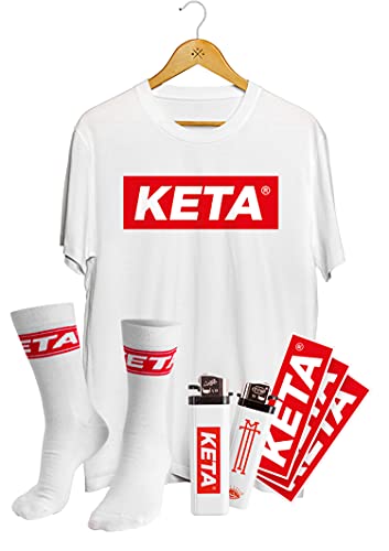 Manufaktur13 KETA Festival Set (BASIC) - Socken/Strümpfe, T-Shirt, Feuerzeug, Aufkleber als Geschenk für Damen & Herren (M13) (T-Shirt: XL) von Manufaktur13