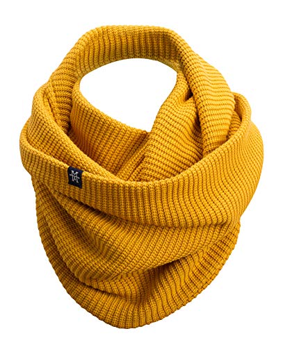 Manufaktur13 Knit Loop - Schlauchschal, Strick Loop mit Waffle Knit Muster, Wollschal/Langschal in versch. Farben erhältlich (M13) (Mustard) von Manufaktur13