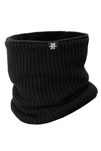 Manufaktur13 Knit Neckwarmer - Halstuch,Schlauchschal, Fleeceschal, Multifunktionsschal, Schal für Damen und Herren, Winddicht, Outdoor (Black) von Manufaktur13