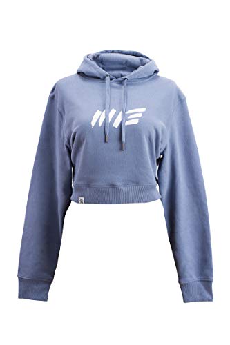 Manufaktur13 M13 Oversize Crop Hoodie - Kapuzenpullover, Cropped Sweatshirt/Langarmshirt, Crop-Top Pullover für Damen/Frauen/Mädchen, bauchfrei, Kordeln aus Metall, Bolero (Purple Blue, L) von Manufaktur13