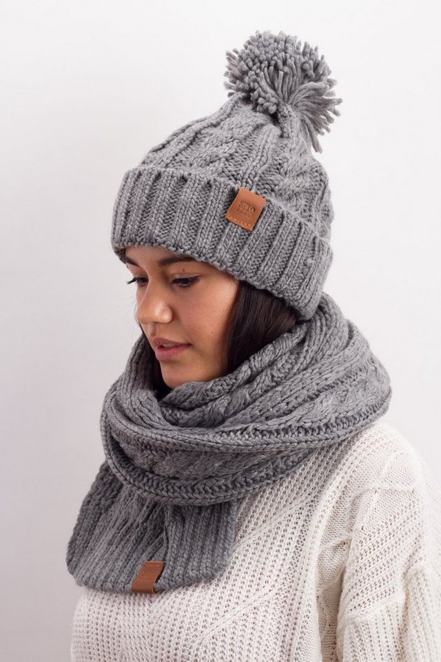 Manufaktur13 Mütze & Schal Knit Winter Set - Schal & Mütze 2-teiliges Kombiset Strickschal Beanie (Set aus Wintermütze & Winterschal) atmungsaktiv von Manufaktur13