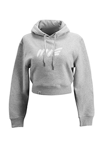 Manufaktur13 Oversize Crop Hoodie - Kapuzenpullover, Cropped Sweatshirt/Langarmshirt, Crop-Top Pullover für Damen/Frauen/Mädchen, bauchfrei, Kordeln aus Metall, Bolero (M13) (Heather, M) von Manufaktur13